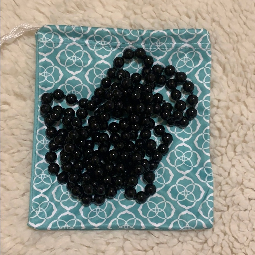 Long wrap bead necklace